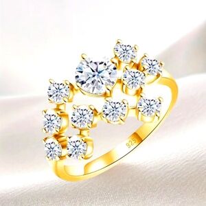 LOVESSOM 1.5 Carat 925 Sterling Silver Elegant Simple Moissanite Ring for Women